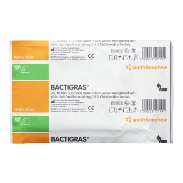 Smith Nephew Bactigras, 15x20cm 1 sztuka - opatrunek z chlorhexydyną